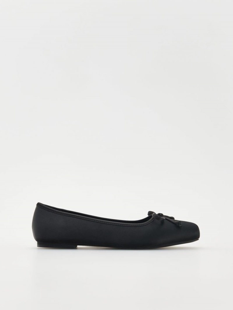 Reserved Ballerinasbow Detail Loafers Dames Zwart | SRUOH-3246