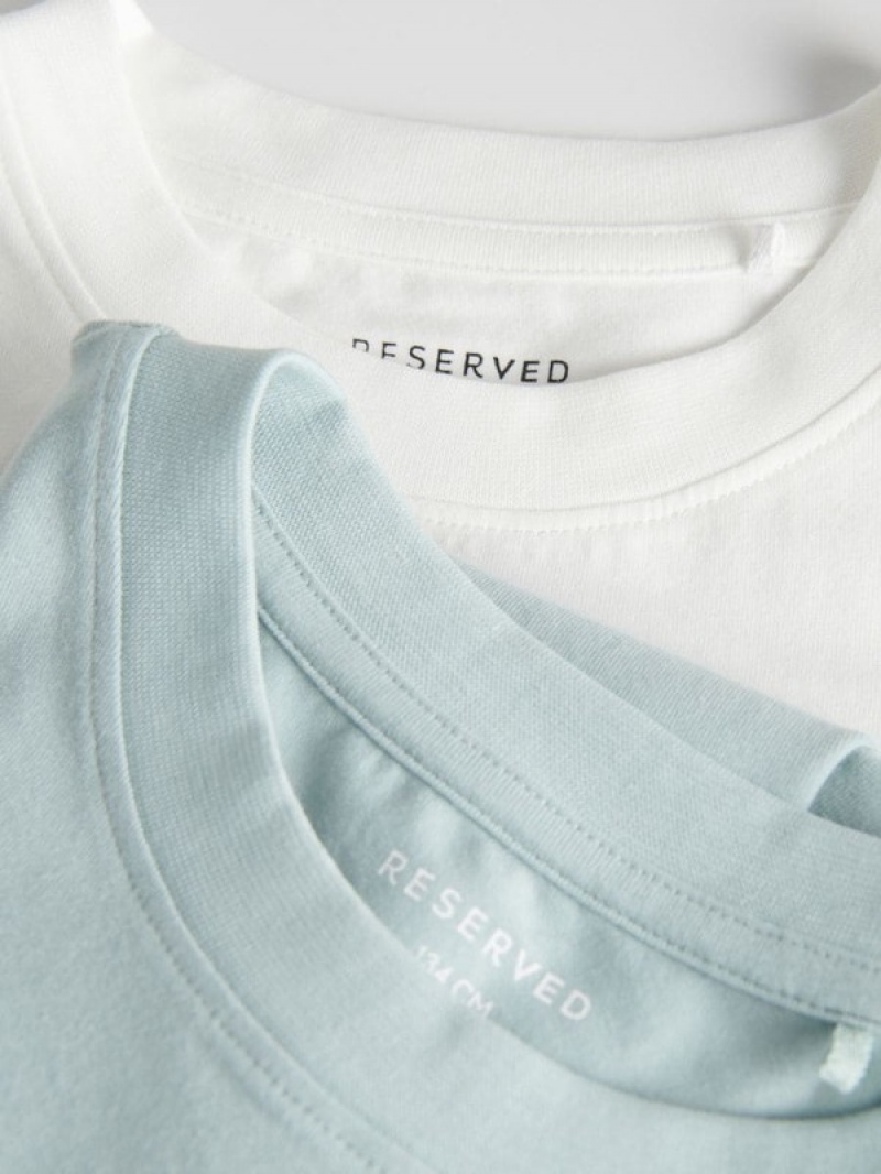 Reserved Basic Katoenen Rich T-shirts Meisjes Lichtturquoise | ARNWH-9480