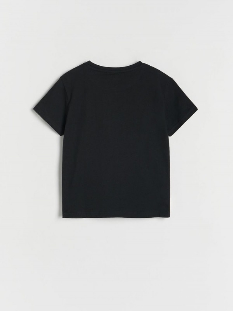 Reserved Basic Katoenen T-shirts Jongens Zwart | WYEAN-5618