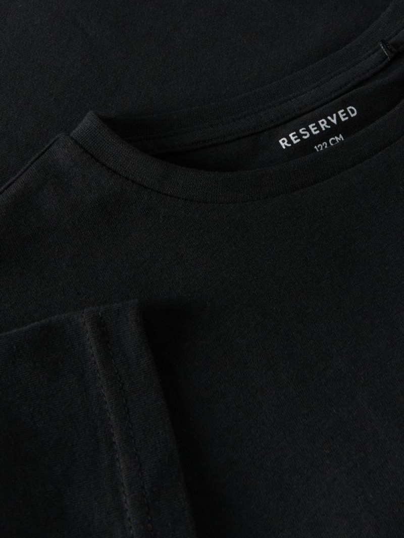 Reserved Basic Katoenen T-shirts Jongens Zwart | WYEAN-5618