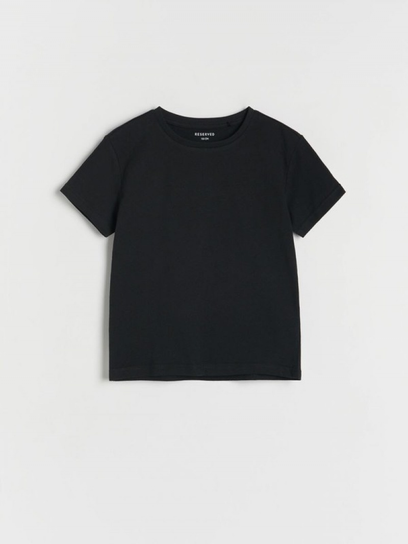 Reserved Basic Katoenen T-shirts Jongens Zwart | WYEAN-5618