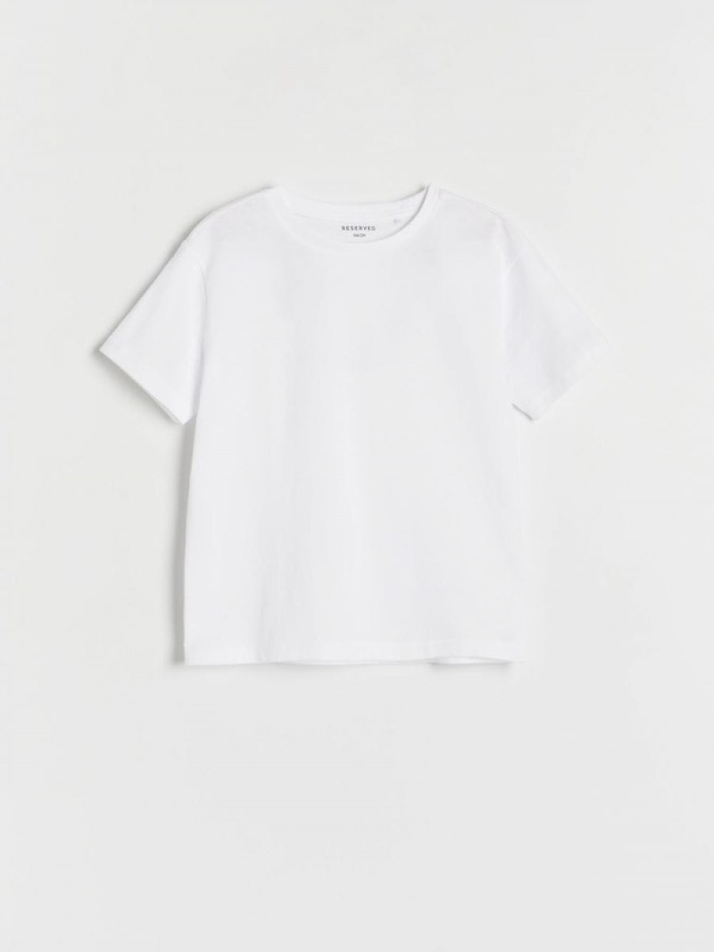 Reserved Basic Katoenen T-shirts Jongens Wit | YAWLB-2681