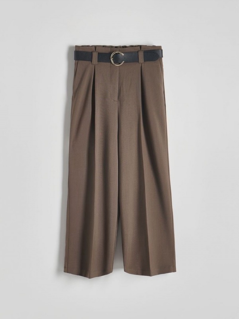 Reserved Belt Broek Dames Bruin | NEFZG-9132