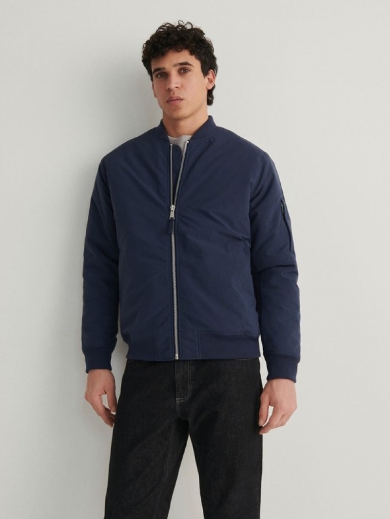 Reserved Bomber Jassen Heren Grijs Blauw | YPSWD-0742