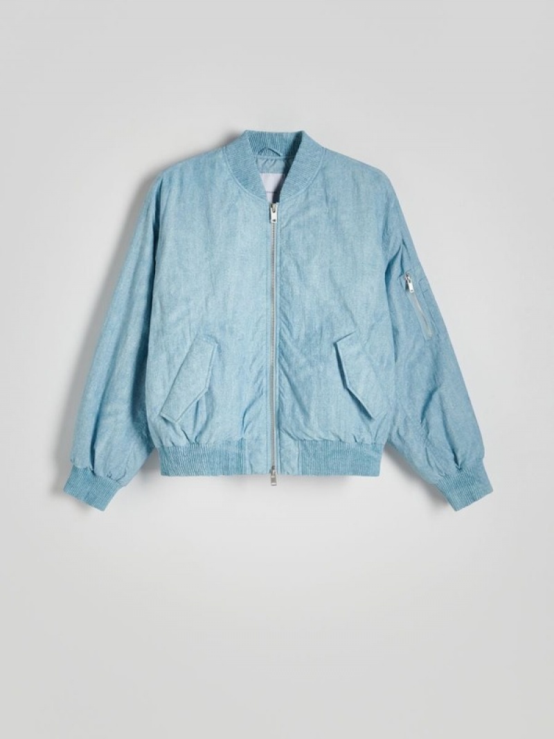 Reserved Bomber Jassen Heren Lichtblauw | ENKMQ-3651