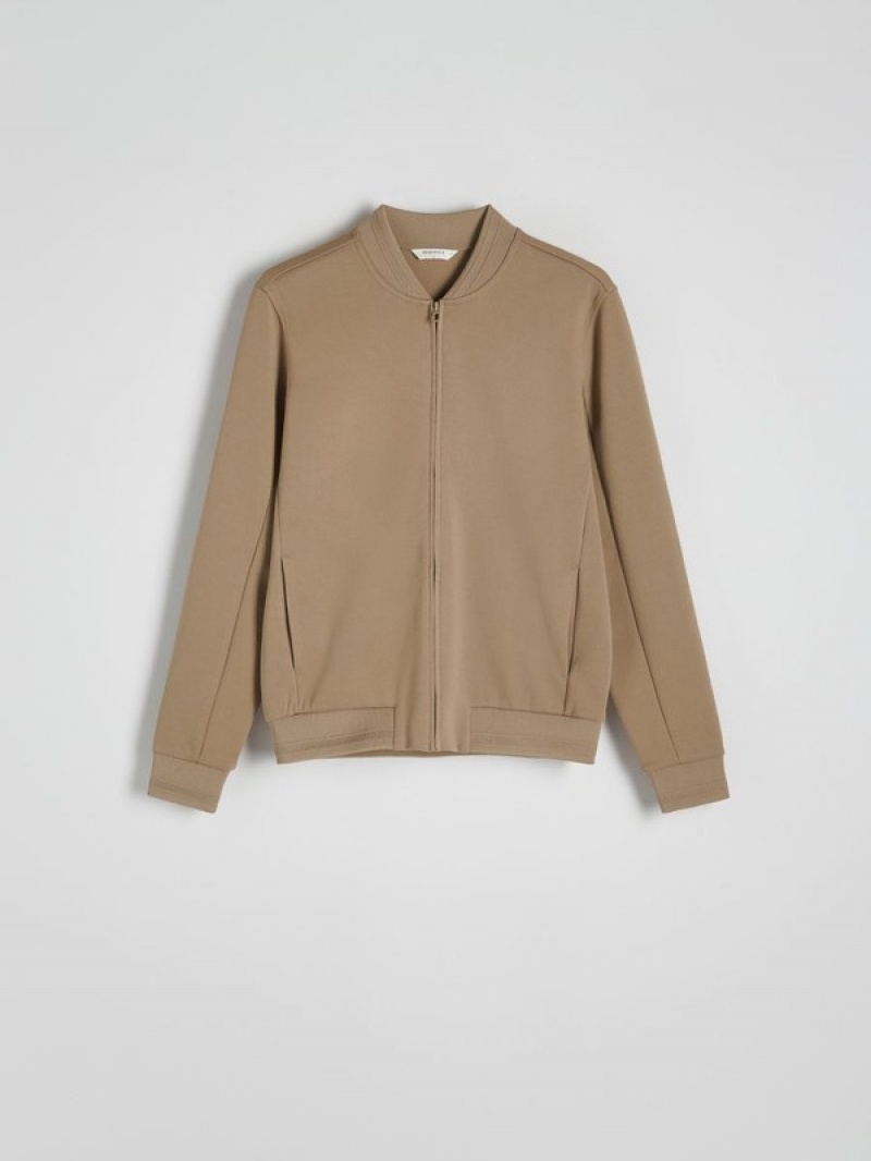 Reserved Bomber Sweatshirts Heren Beige | FGKXB-8014