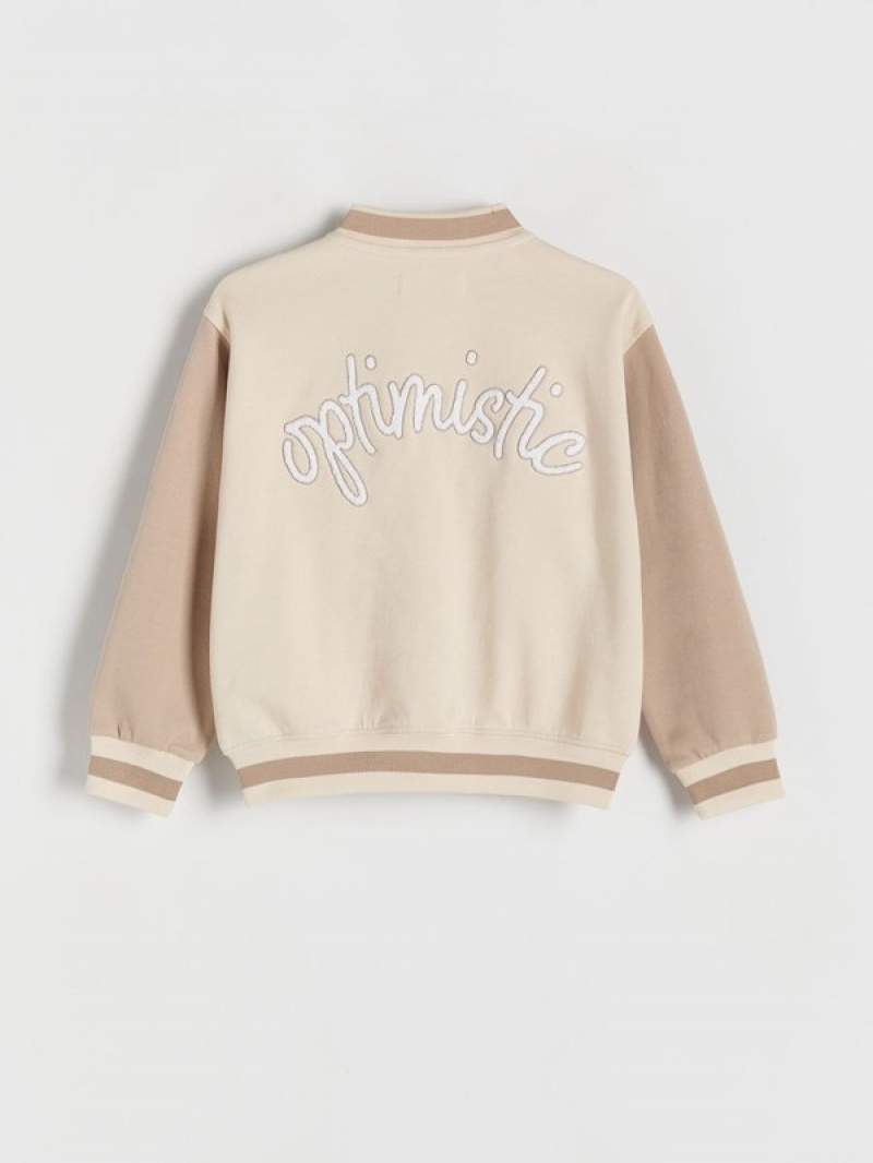 Reserved Bomber Sweatshirts Meisjes Beige | ITBHP-2735