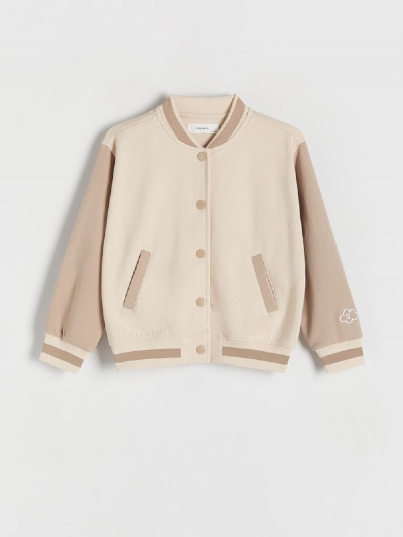 Reserved Bomber Sweatshirts Meisjes Beige | ITBHP-2735