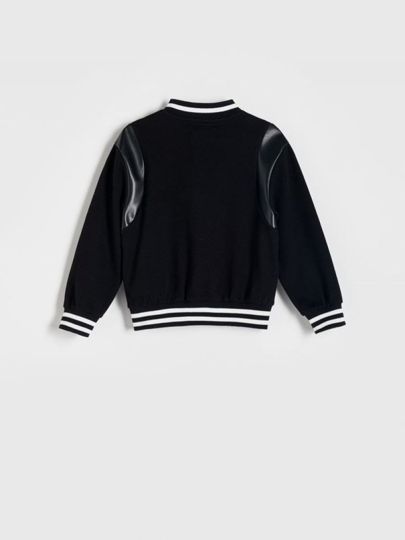 Reserved Bomber Sweatshirts Meisjes Zwart | XBCRT-0614