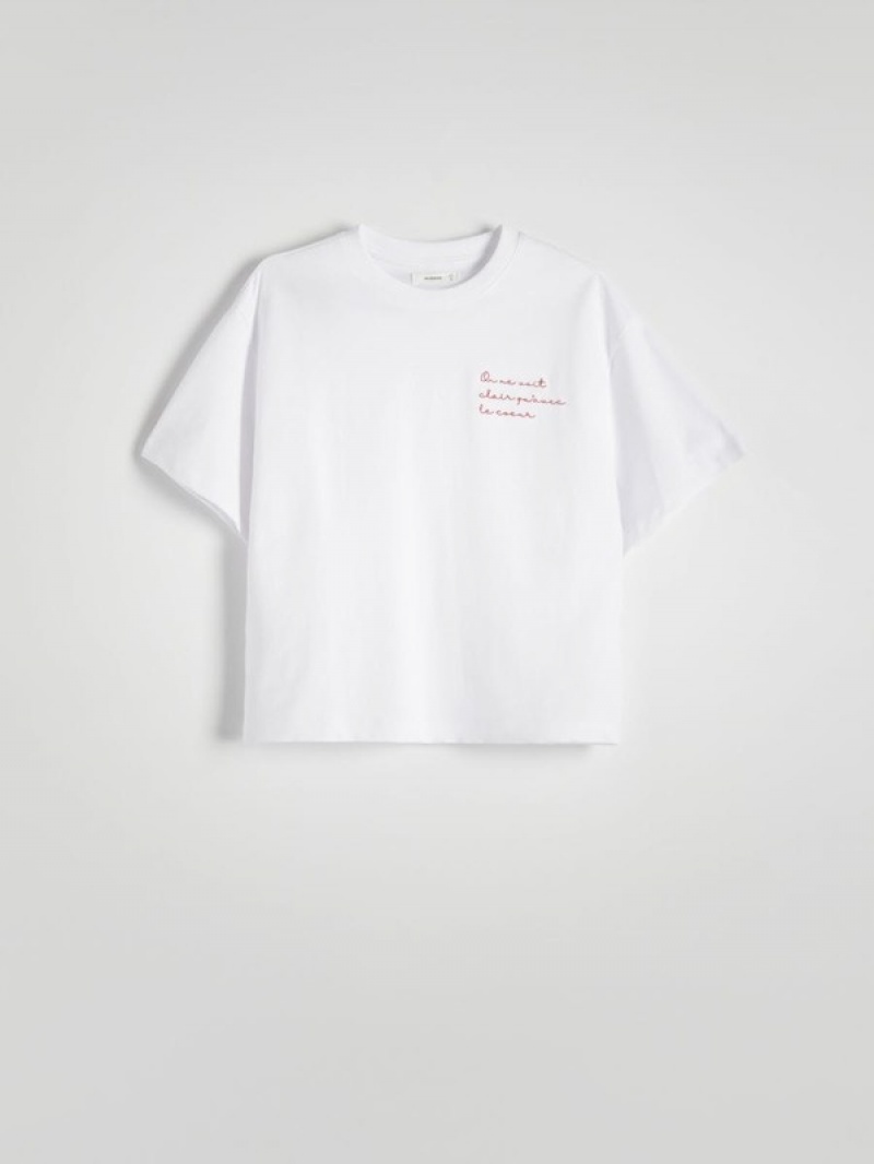 Reserved Boxy T-embroidery T-shirts Dames Room | RPYSI-1859