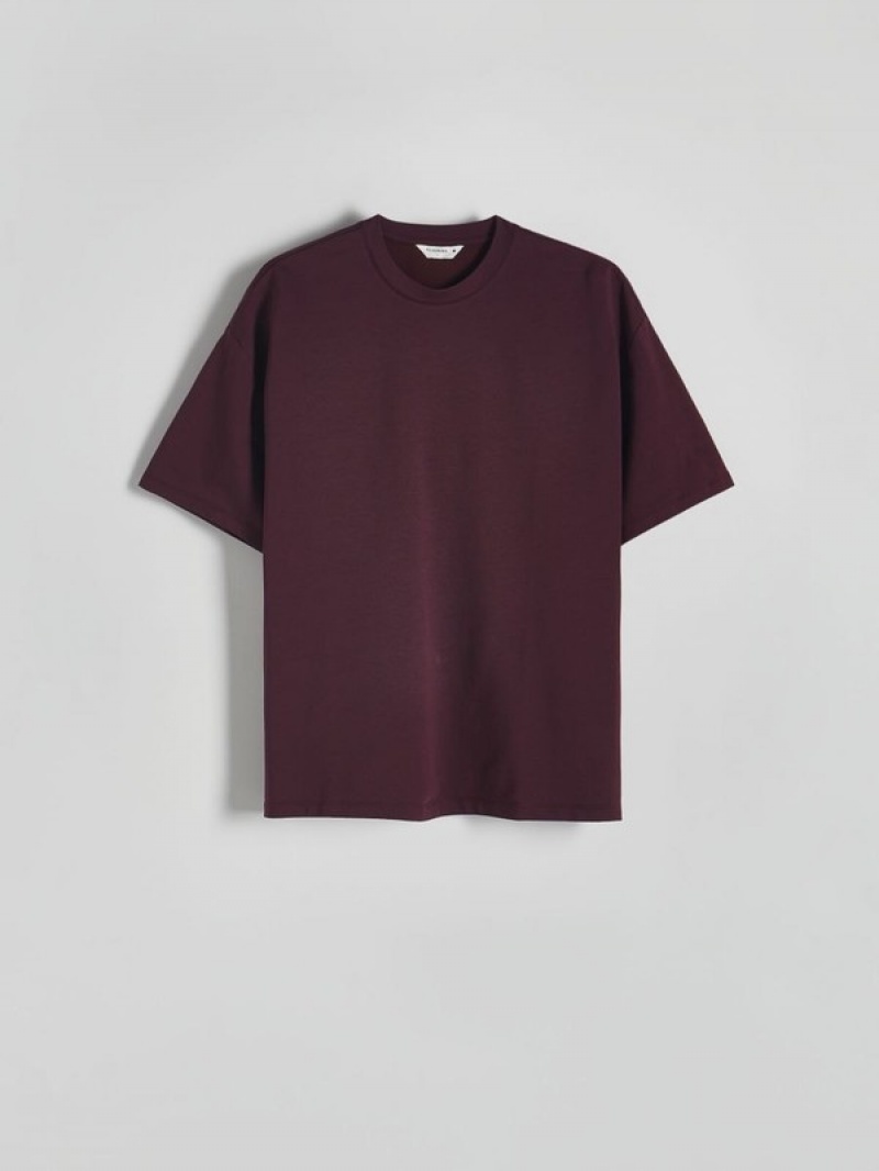 Reserved Boxy T-shirts Heren Bordeaux | KRXDQ-6931