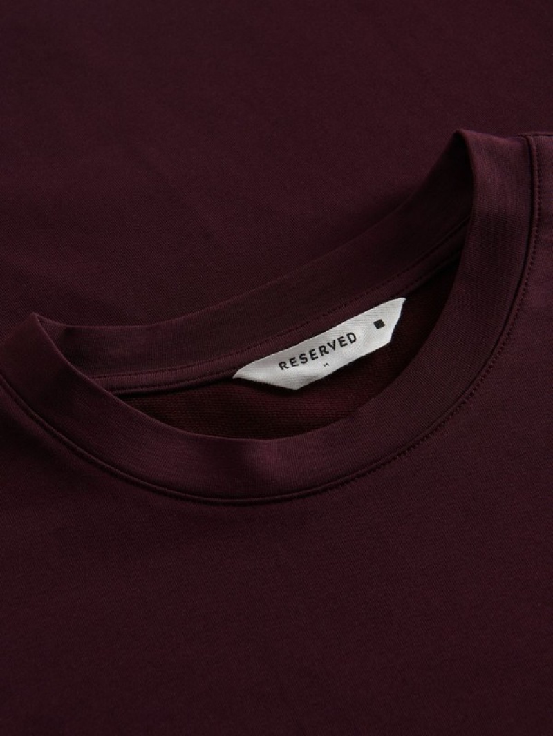 Reserved Boxy T-shirts Heren Bordeaux | KRXDQ-6931