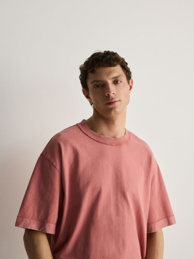 Reserved Boxy T-shirts Heren Roze | BLVNH-6843