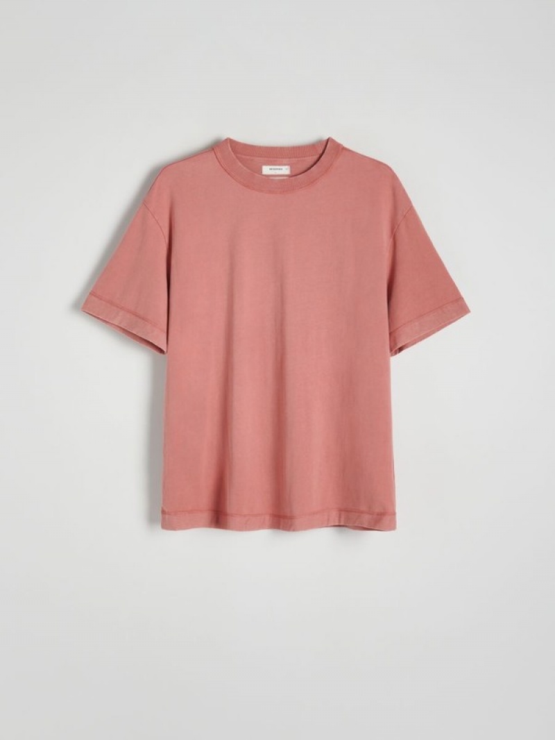 Reserved Boxy T-shirts Heren Roze | BLVNH-6843