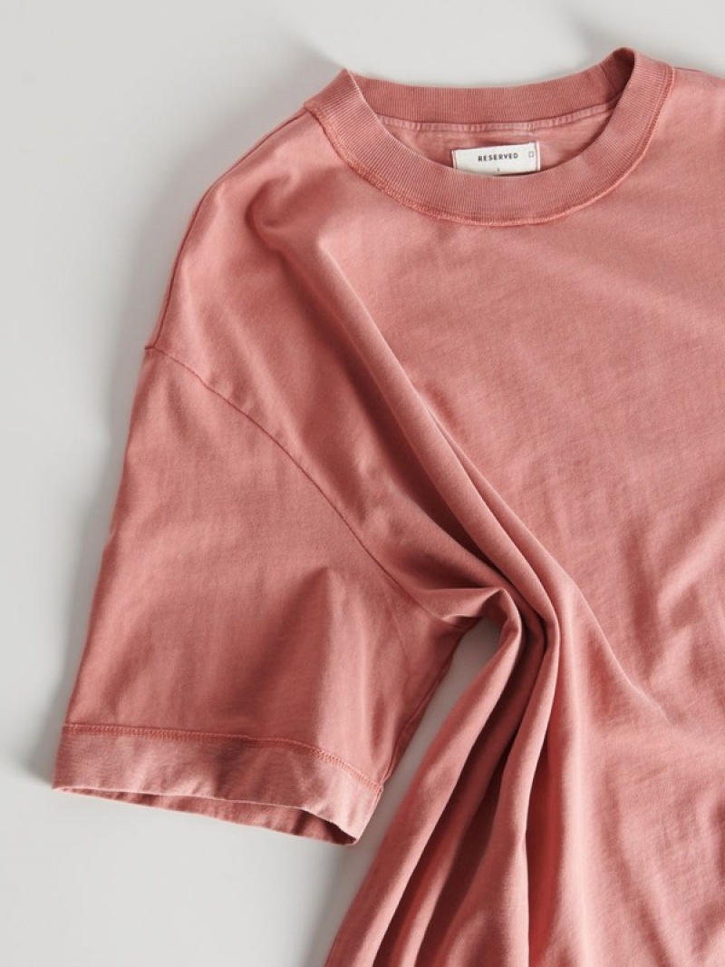 Reserved Boxy T-shirts Heren Roze | BLVNH-6843