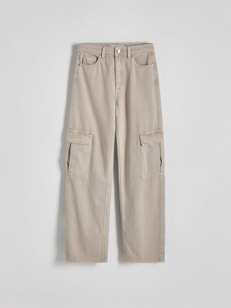 Reserved Brede Leg Cargo Jeans Dames Beige | GYOZE-4325