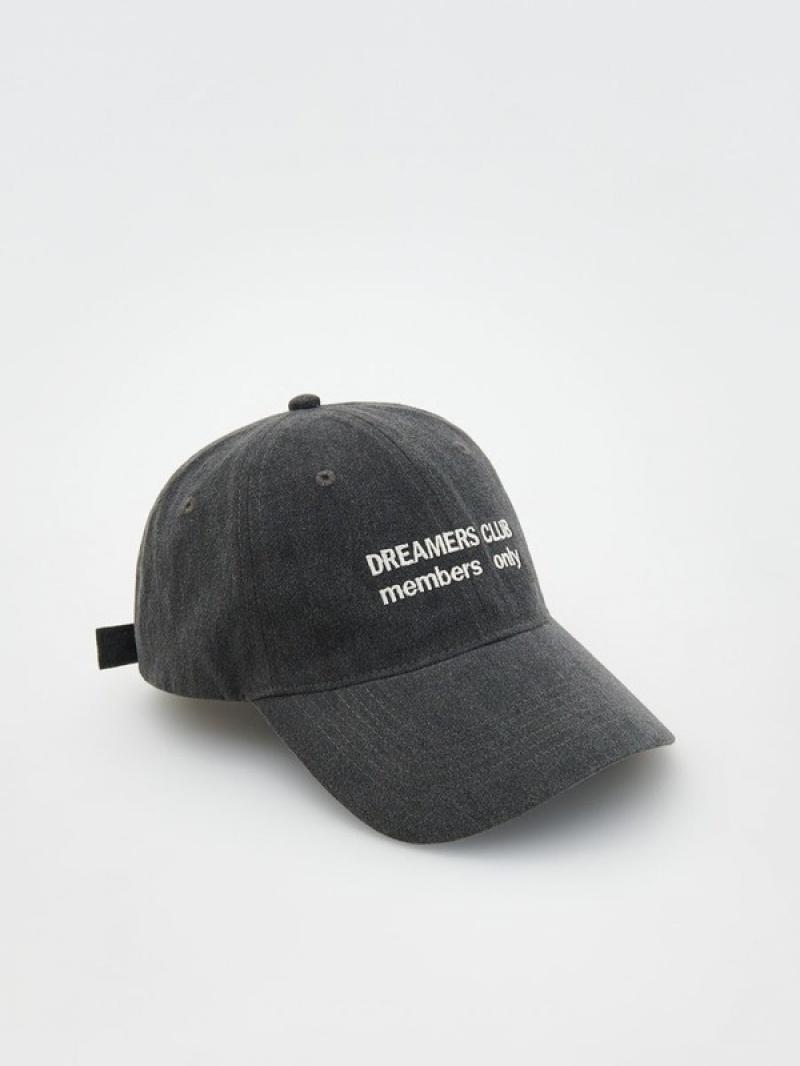 Reserved Bucket Caps Dames Donkergrijs | SDRHC-6890