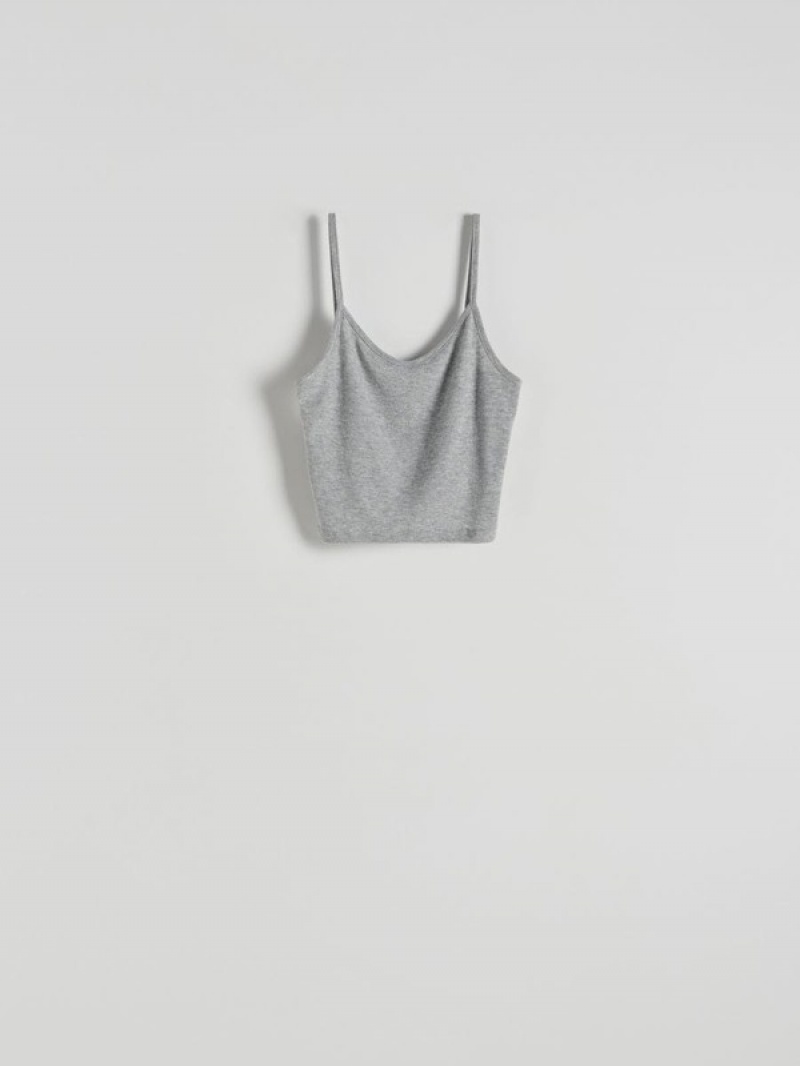 Reserved Cami Top T-shirts Dames Lichtgrijs | WYTHA-4786