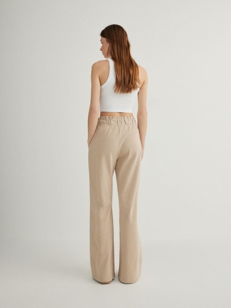 Reserved Cargo Broek Dames Beige | ZHWIY-4762