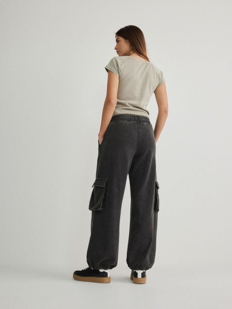 Reserved Cargo Broek Dames Donkergrijs | WOSQJ-6781