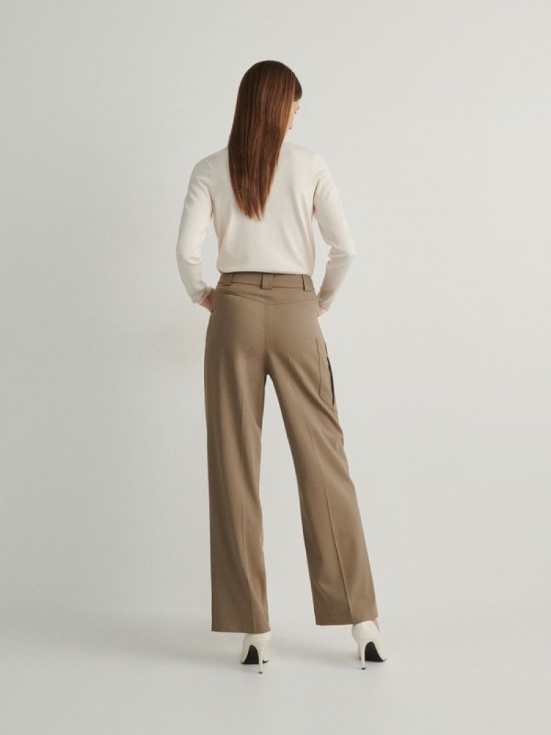 Reserved Cargo Pocket Broek Dames Lichtolijfgroen | SUHAK-9651