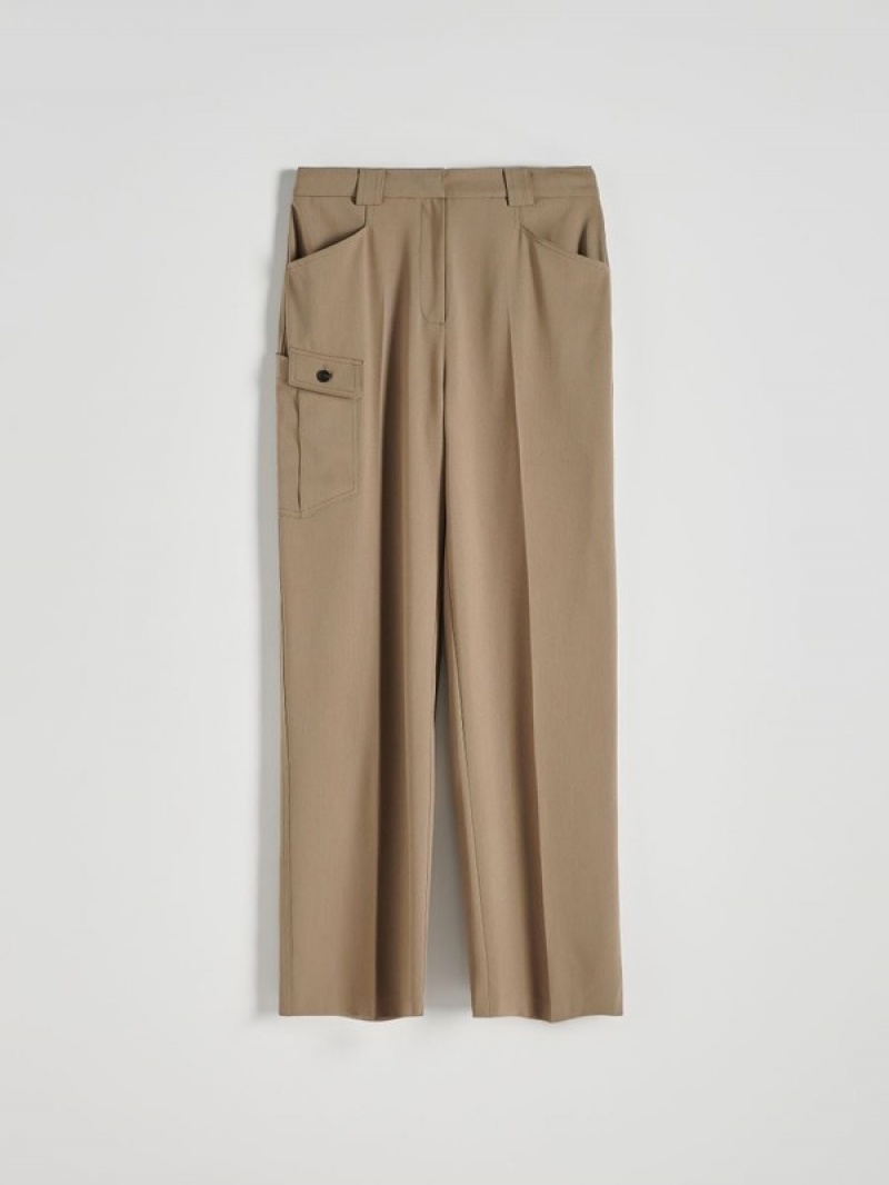 Reserved Cargo Pocket Broek Dames Lichtolijfgroen | SUHAK-9651