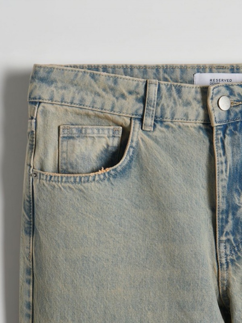 Reserved Carrot Slimwash Effect Jeans Heren Turquoise | PKHBY-0935