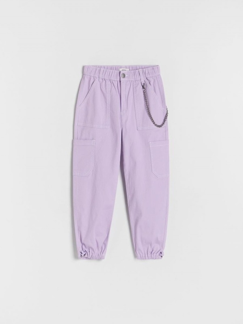 Reserved Chain Detail Broek Meisjes Lavendel | RWQUV-3705