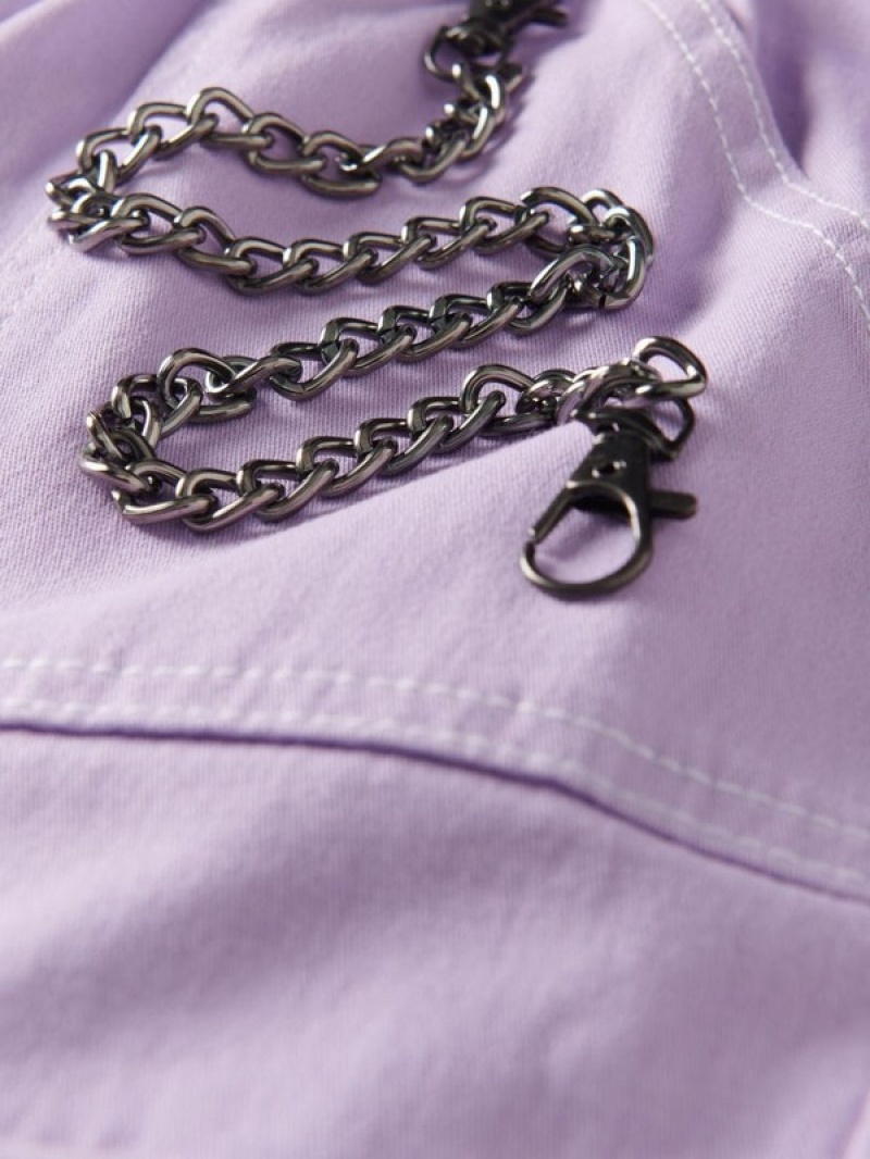 Reserved Chain Detail Broek Meisjes Lavendel | RWQUV-3705