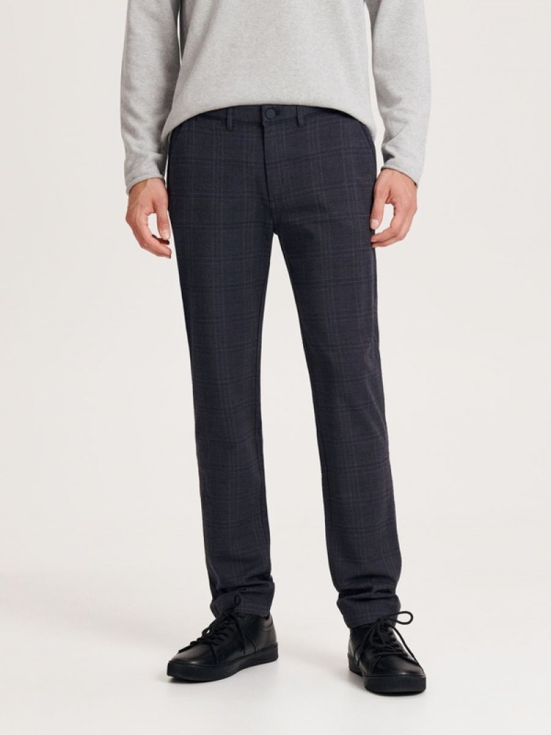 Reserved Chino Slim Broek Heren Donkerblauw | PJHKC-1485