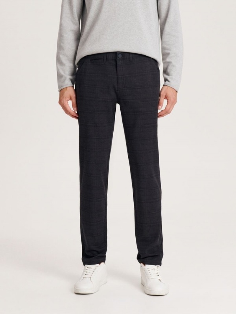 Reserved Chino Slim Broek Heren Donkergrijs | CZJAG-5901