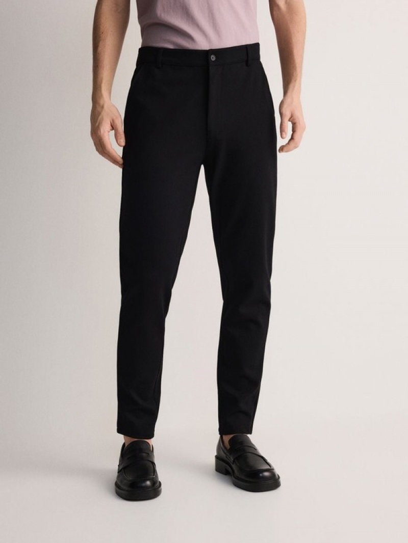 Reserved Chino Slim Broek Heren Zwart | VMYCX-0163