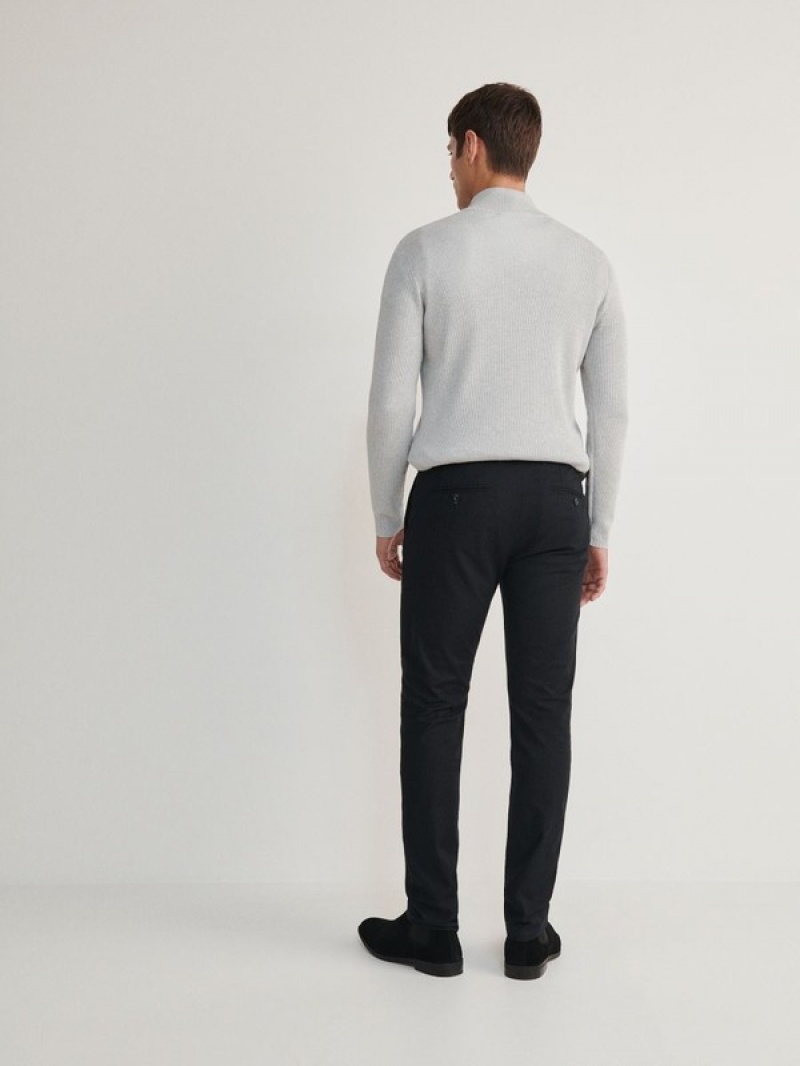 Reserved Chino Slim Fit Broek Heren Zwart | JBDAM-0278