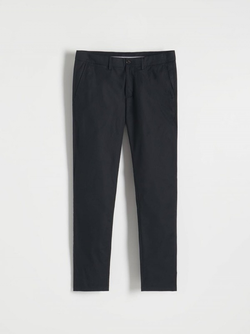 Reserved Chino Slim Fit Broek Heren Zwart | JBDAM-0278