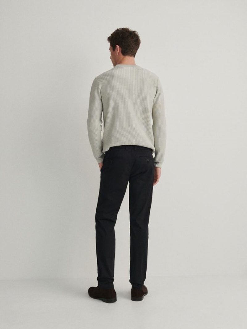 Reserved Chino Slim Fit Broek Heren Zwart | BSJLN-2489