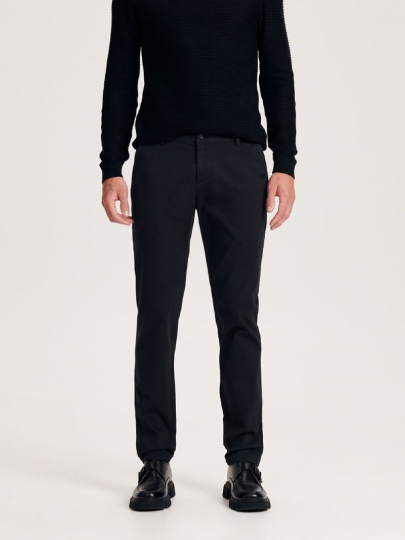 Reserved Chino Slim Fit Broek Heren Zwart | JQZXB-2057