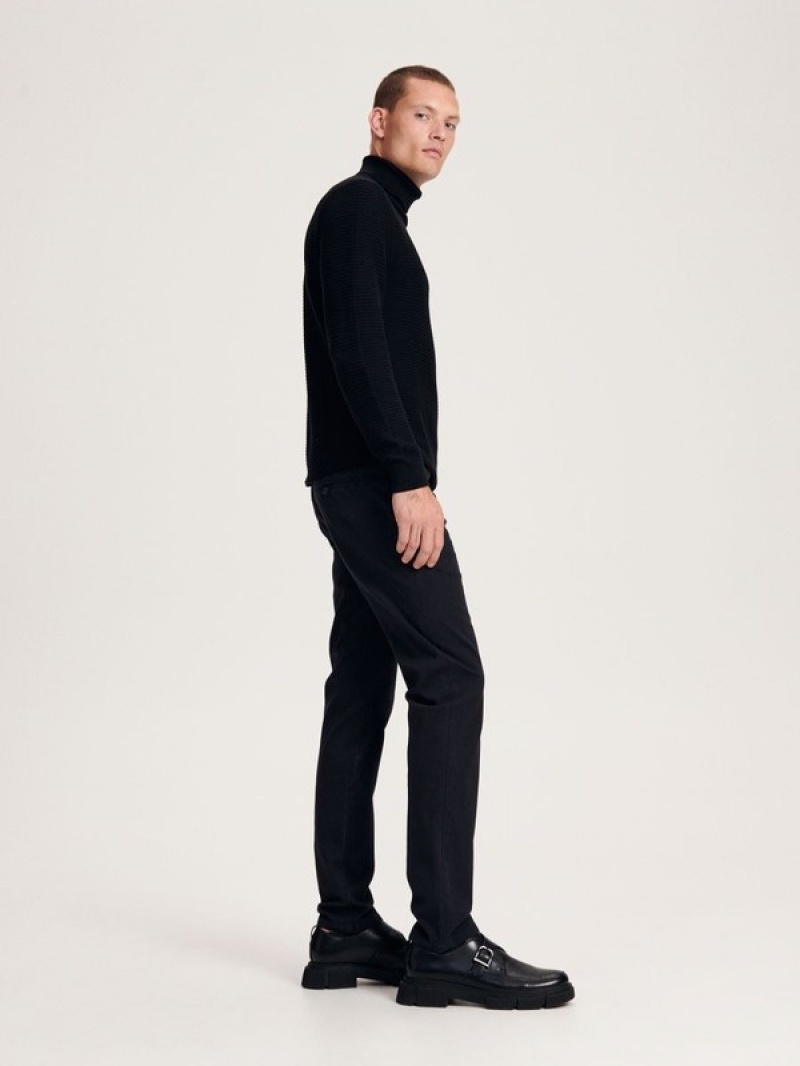 Reserved Chino Slim Fit Broek Heren Zwart | JQZXB-2057