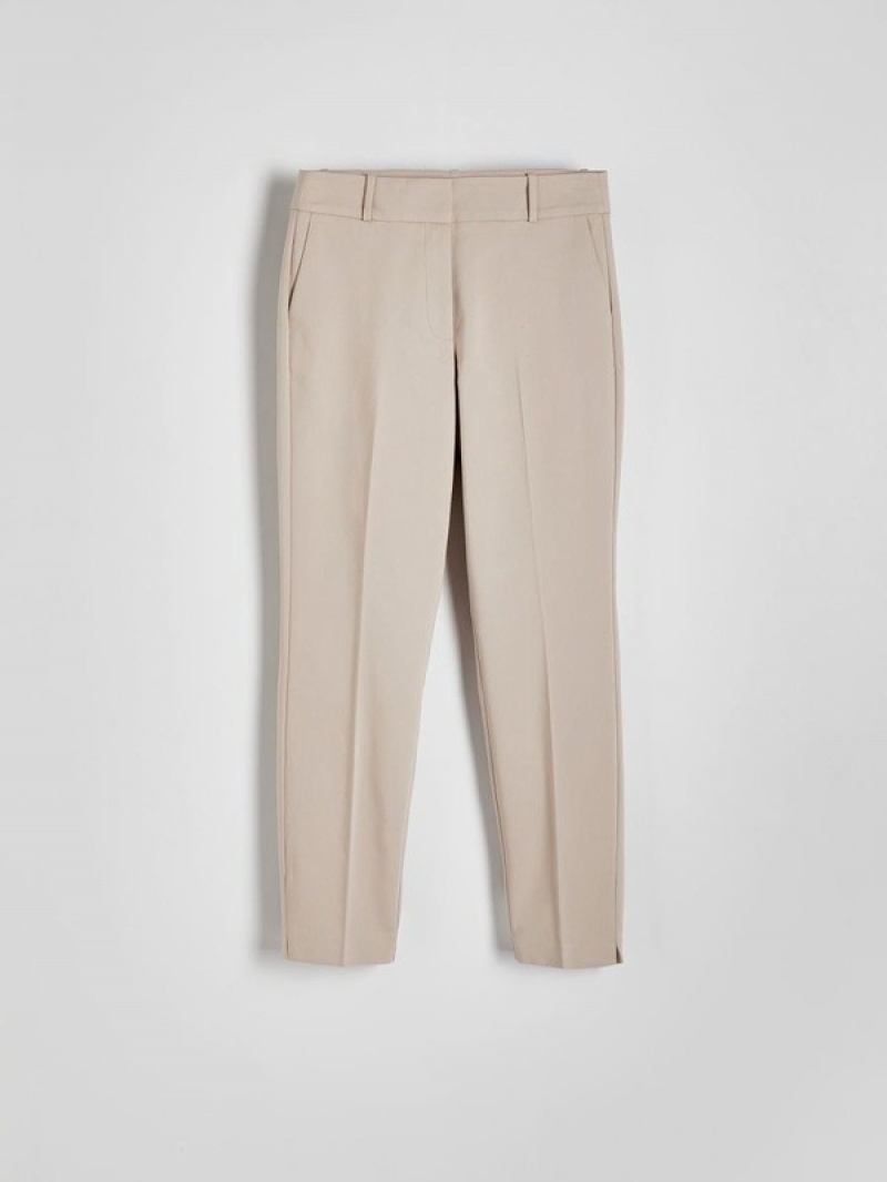 Reserved Cigarettepressed Crease Broek Dames Beige | BHICJ-7532