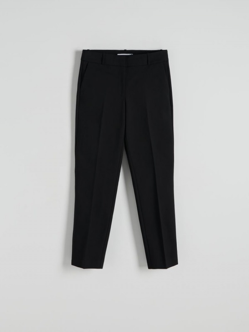 Reserved Cigarettepressed Crease Broek Dames Zwart | MDJNO-3672