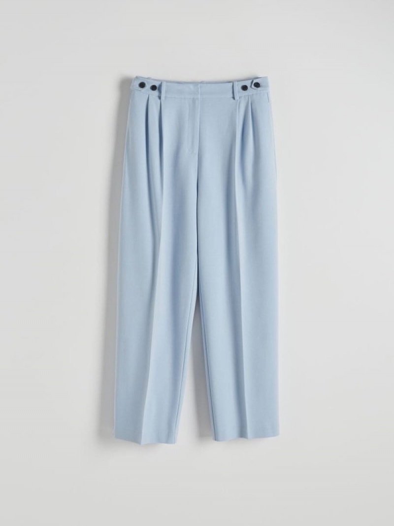 Reserved Cigarettepressed Crease Broek Dames Lichtblauw | PKGQJ-2650