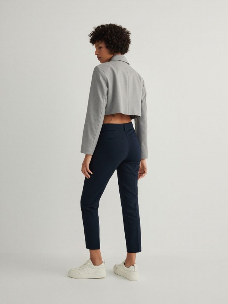 Reserved Cigarettepressed Crease Broek Dames Donkerblauw | JUAZP-4350