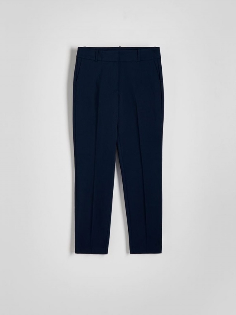 Reserved Cigarettepressed Crease Broek Dames Donkerblauw | JUAZP-4350