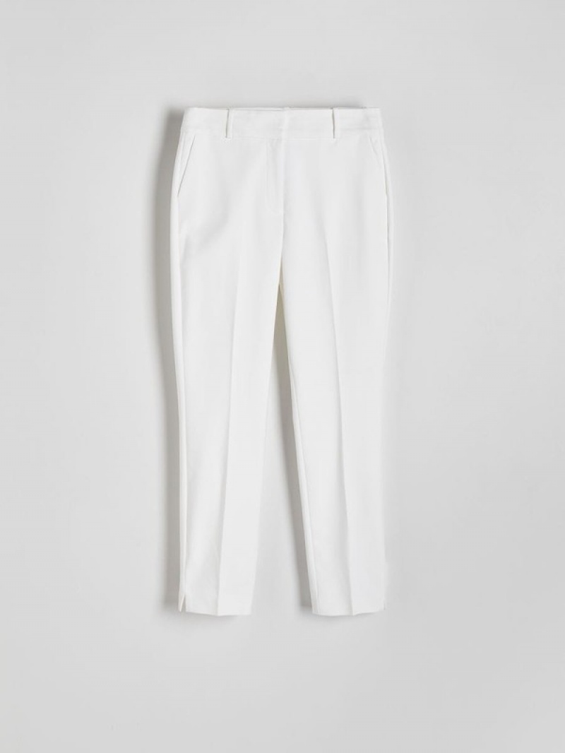 Reserved Cigarettepressed Crease Broek Dames Wit | KDRFO-5674