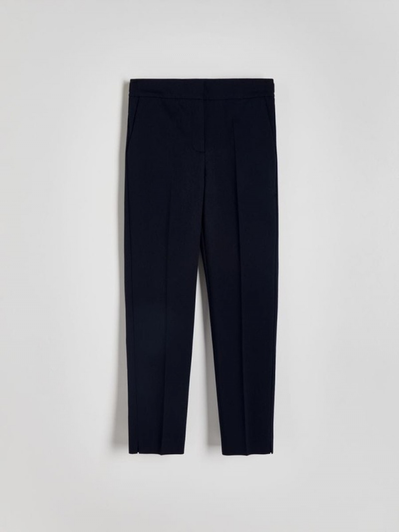 Reserved Cigarettepressed Crease Broek Dames Donkerblauw | LDVWQ-3694