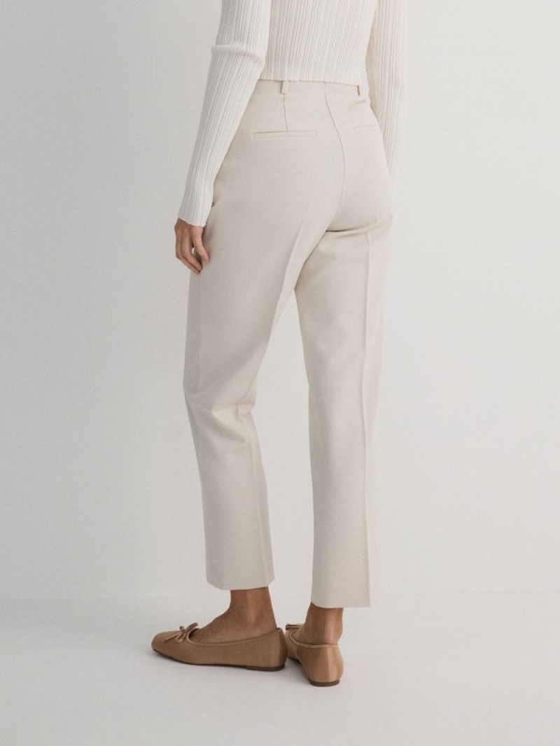 Reserved Cigaretteviscose Blend Broek Dames Beige | GCLMR-0413