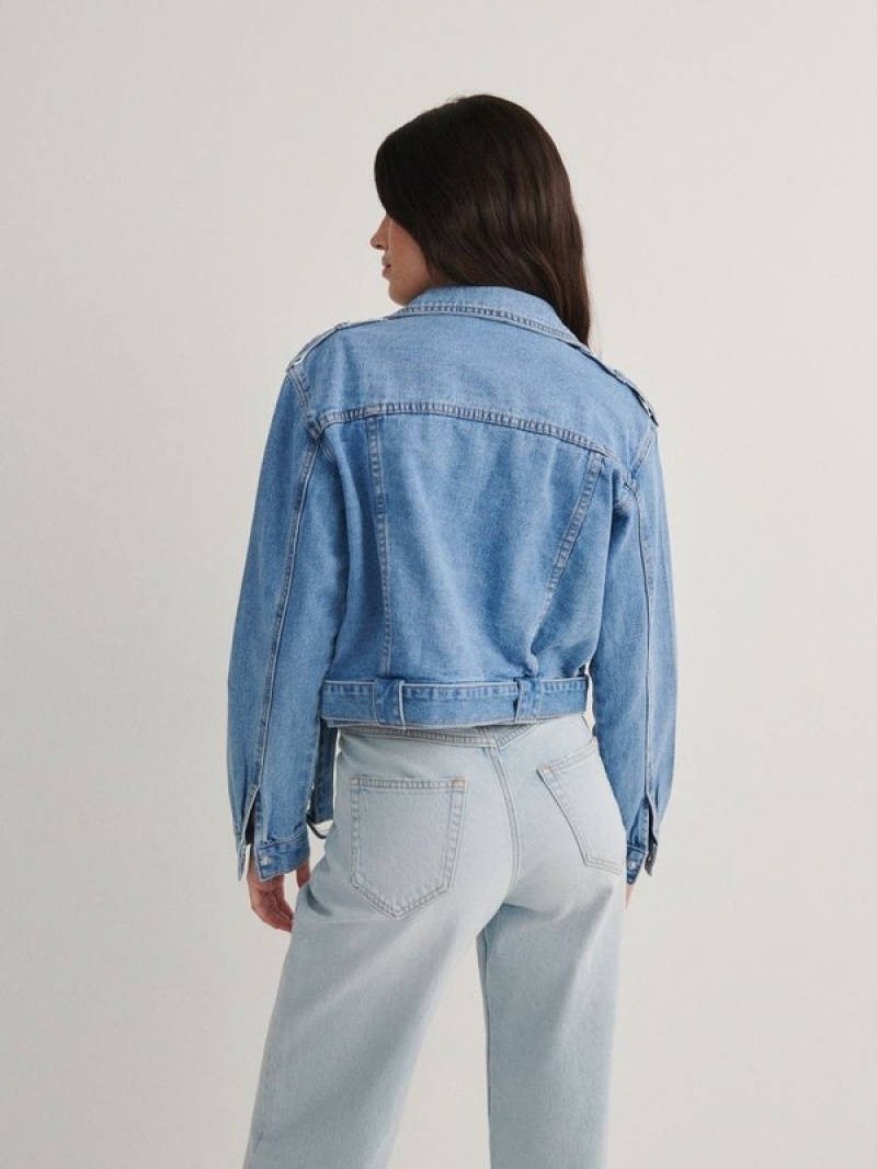 Reserved Cropped Denim With Jassen Dames Blauw | CKNGU-1825