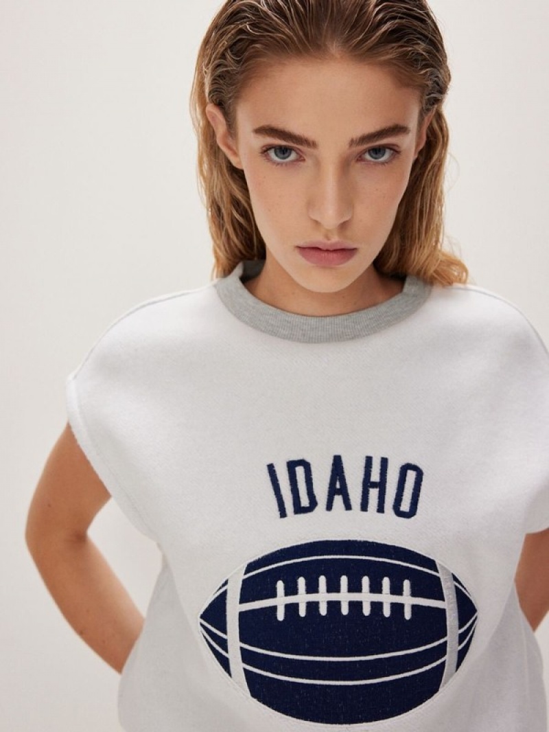 Reserved Cropped Sweatshirts Dames Lichtgrijs | ESAFL-2970