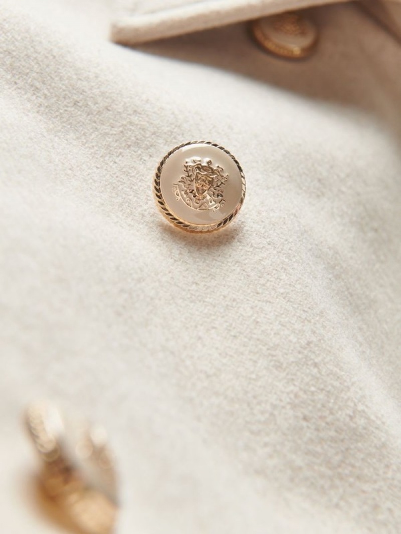 Reserved Decorative Buttons Jassen Dames Beige | MESFZ-2167