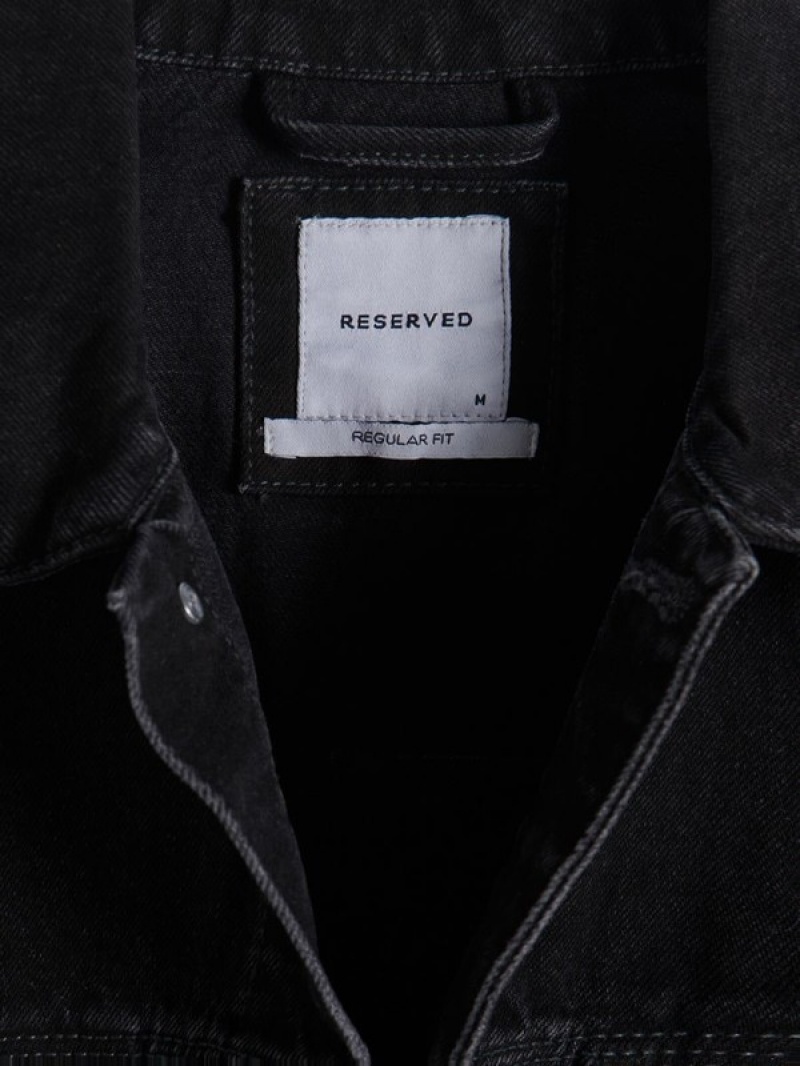 Reserved Denim Jassen Heren Zwart | NYHZF-5409