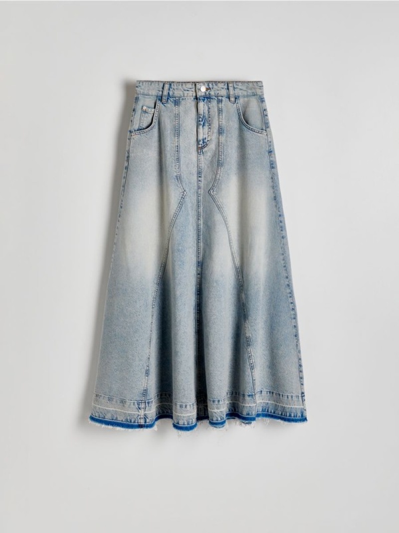 Reserved Denim Maxi Rokken Dames Blauw | JANEW-2583